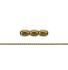 Heilstein & Edelstein-Strang - Quader gerundet, Hämatin gold (gef.), 05 x 03mm- 3er Pack