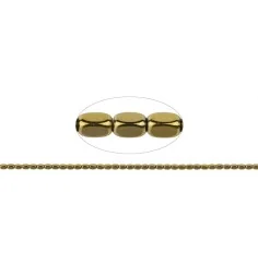 Heilstein & Edelstein-Strang - Quader gerundet, Hämatin gold (gef.), 05 x 03mm- 3er Pack