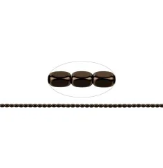 Heilstein & Edelstein-Strang - Quader gerundet, Hämatin coffee (gef.), 05 x 03mm- 3er Pack
