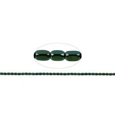 Heilstein & Edelstein-Strang - Quader gerundet, Hämatin blau-grün (gef.), 05 x 03mm- 3er Pack