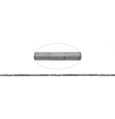 Heilstein & Edelstein-Strang - Zylinder, Hämatin silber (gef.) matt, 05 x 03mm- 3er Pack