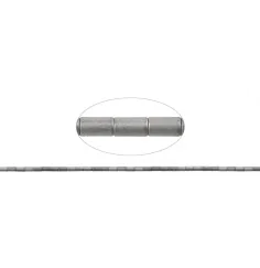 Heilstein & Edelstein-Strang - Zylinder, Hämatin silber (gef.) matt, 05 x 03mm- 3er Pack