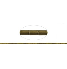 Heilstein & Edelstein-Strang - Zylinder, Hämatin gold (gef.) matt, 05 x 03mm- 3er Pack