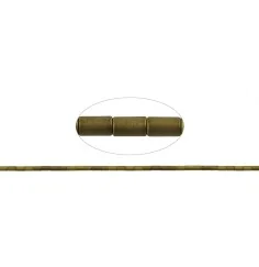 Heilstein & Edelstein-Strang - Zylinder, Hämatin gold (gef.) matt, 05 x 03mm- 3er Pack
