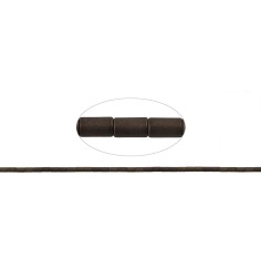 Heilstein & Edelstein-Strang - Zylinder, Hämatin coffee (gef.) matt, 05 x 03mm- 3er Pack