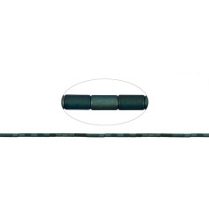 Heilstein & Edelstein-Strang - Zylinder, Hämatin blau-grün (gef.) matt, 05 x 03mm- 3er Pack
