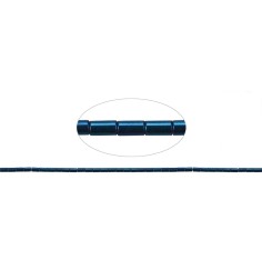 Heilstein & Edelstein-Strang - Zylinder, Hämatin blau (gef.), 05 x 03mm- 3er Pack