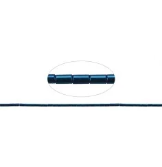 Heilstein & Edelstein-Strang - Zylinder, Hämatin blau (gef.), 05 x 03mm- 3er Pack