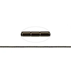 Heilstein & Edelstein-Strang - Zylinder, Hämatin coffee (gef.), 05 x 03mm- 3er Pack