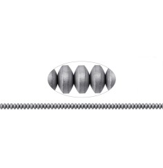 Heilstein & Edelstein-Strang - Button, Hämatin silber (gef.) matt, 02 x 04mm- 3er Pack