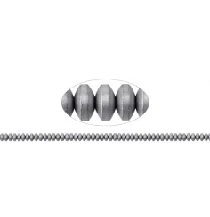 Heilstein & Edelstein-Strang - Button, Hämatin silber (gef.) matt, 02 x 04mm- 3er Pack