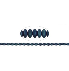 Heilstein & Edelstein-Strang - Button, Hämatin blau (gef.) matt, 02 x 04mm- 3er Pack