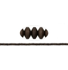 Heilstein & Edelstein-Strang - Button, Hämatin coffee (gef.) matt, 02 x 04mm- 3er Pack