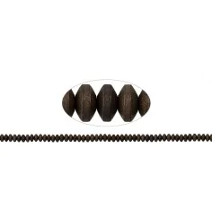 Heilstein & Edelstein-Strang - Button, Hämatin coffee (gef.) matt, 02 x 04mm- 3er Pack