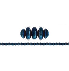 Heilstein & Edelstein-Strang - Button, Hämatin blau (gef.), 02 x 04mm- 3er Pack