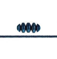 Heilstein & Edelstein-Strang - Button, Hämatin blau (gef.), 02 x 04mm- 3er Pack