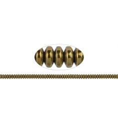 Heilstein & Edelstein-Strang - Button, Hämatin gold (gef.), 02 x 04mm- 3er Pack