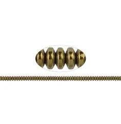Heilstein & Edelstein-Strang - Button, Hämatin gold (gef.), 02 x 04mm- 3er Pack