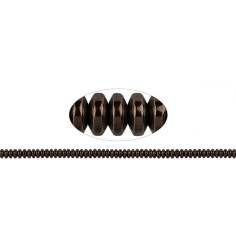 Heilstein & Edelstein-Strang - Button, Hämatin coffee (gef.), 02 x 04mm- 3er Pack