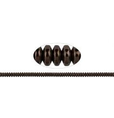 Heilstein & Edelstein-Strang - Button, Hämatin coffee (gef.), 02 x 04mm- 3er Pack