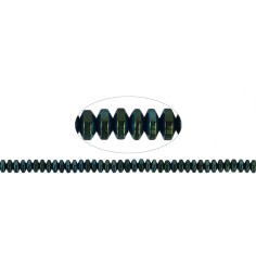 Heilstein & Edelstein-Strang - Button, Hämatin blau-grün (gef.), 02 x 04mm- 3er Pack