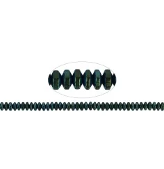 Heilstein & Edelstein-Strang - Button, Hämatin blau-grün (gef.), 02 x 04mm- 3er Pack