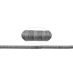 Heilstein & Edelstein-Strang - Zylinder (Heisihi), Hämatin silber (gef.) matt, 01 x 03mm