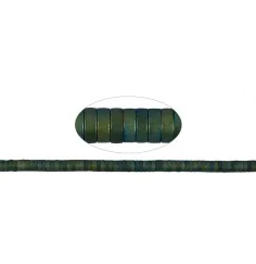 Heilstein & Edelstein-Strang - Zylinder (Heisihi), Hämatin blau-grün (gef.) matt, 01 x 03mm