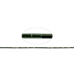 Heilstein & Edelstein-Strang - Zylinder facettiert, Hämatin blau-grün (gef.), 04 x 02mm