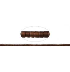 Heilstein & Edelstein-Strang - Zylinder (Heisihi), Hämatin braun (gef.) matt, 01 x 01mm