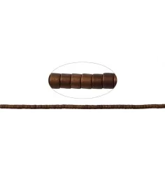 Heilstein & Edelstein-Strang - Zylinder (Heisihi), Hämatin braun (gef.) matt, 01 x 01mm