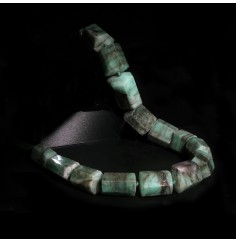 Heilstein & Edelstein-Strang - Zylinder sechsseitig Smaragd Unikat -001