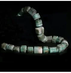 Heilstein & Edelstein-Strang - Zylinder sechsseitig Smaragd Unikat -002