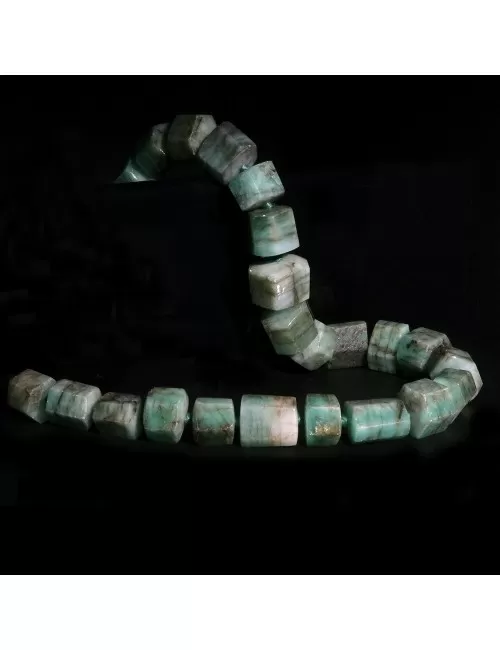 Heilstein & Edelstein-Strang - Zylinder sechsseitig Smaragd Unikat -002