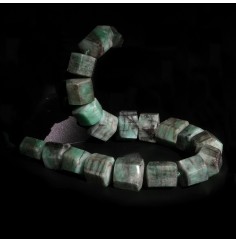 Heilstein & Edelstein-Strang - Zylinder sechsseitig Smaragd Unikat -004