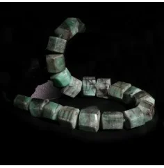 Heilstein & Edelstein-Strang - Zylinder sechsseitig Smaragd Unikat -004