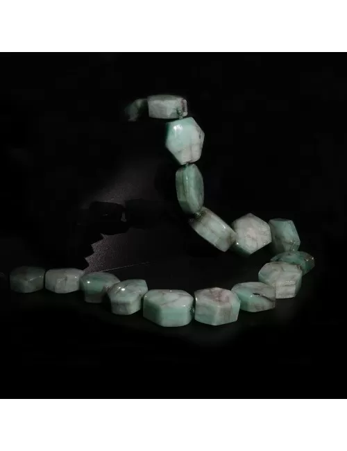 Heilstein & Edelstein-Strang - Sechseck Smaragd Unikat -010