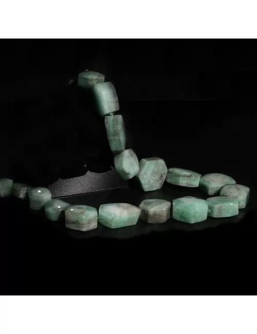 Heilstein & Edelstein-Strang - Sechseck Smaragd Unikat -011