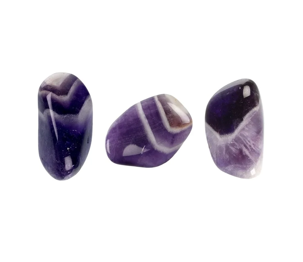 Trommelsteine - Amethyst - Chevron, rund- 2,0 - 2,5cm - M - 500gr Beutel