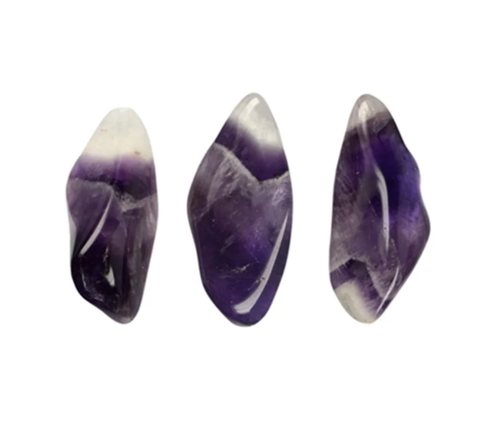 Trommelsteine - Amethyst - Chevron, lang- 2,5 - 3,5cm - M - 500gr Beutel