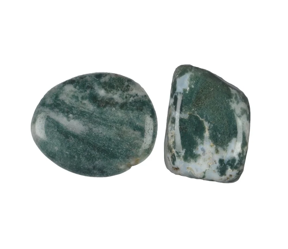 Trommelsteine - Moosachat, 2,5 - 3,0cm - L - 500gr Beutel