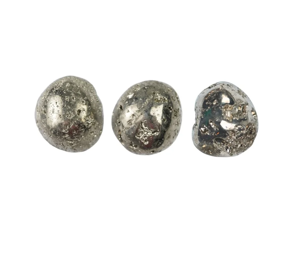 Trommelsteine - Pyrit mit Kristallen, 2,2 - 2,8cm - M - 500gr Beutel