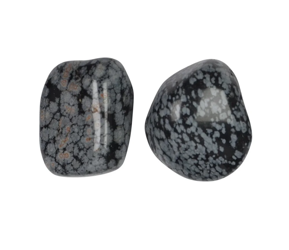 Trommelsteine - Obsidian - Schneeflockenobsidian- 2,5 - 3,5cm - L - 500gr Beutel