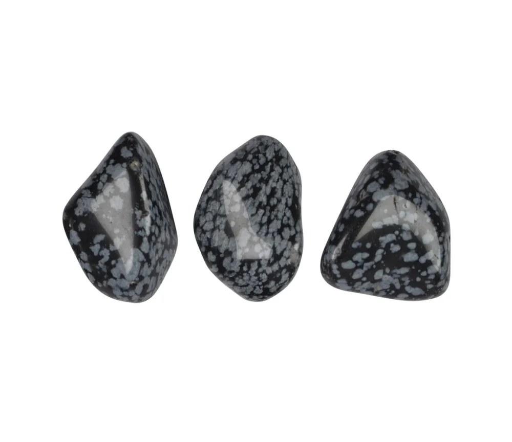 Trommelsteine - Obsidian - Schneeflockenobsidian- 2,0 - 3,0cm - M - 500gr Beutel