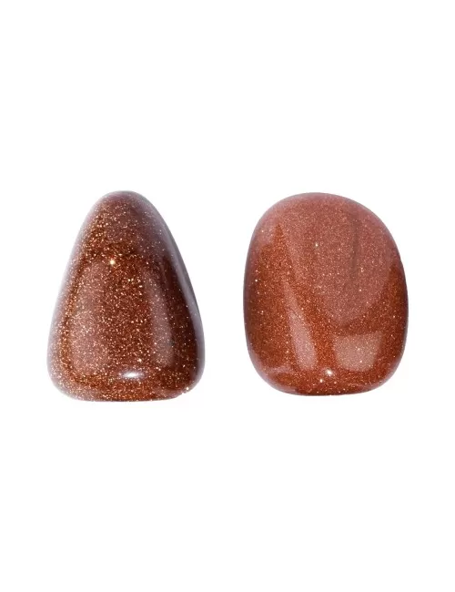 Trommelsteine - Goldfluss braun - synth. Glas- 2