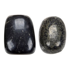 Trommelsteine - Pyrit in Schiefer, 2,0 - 2,5cm - L - 500gr Beutel