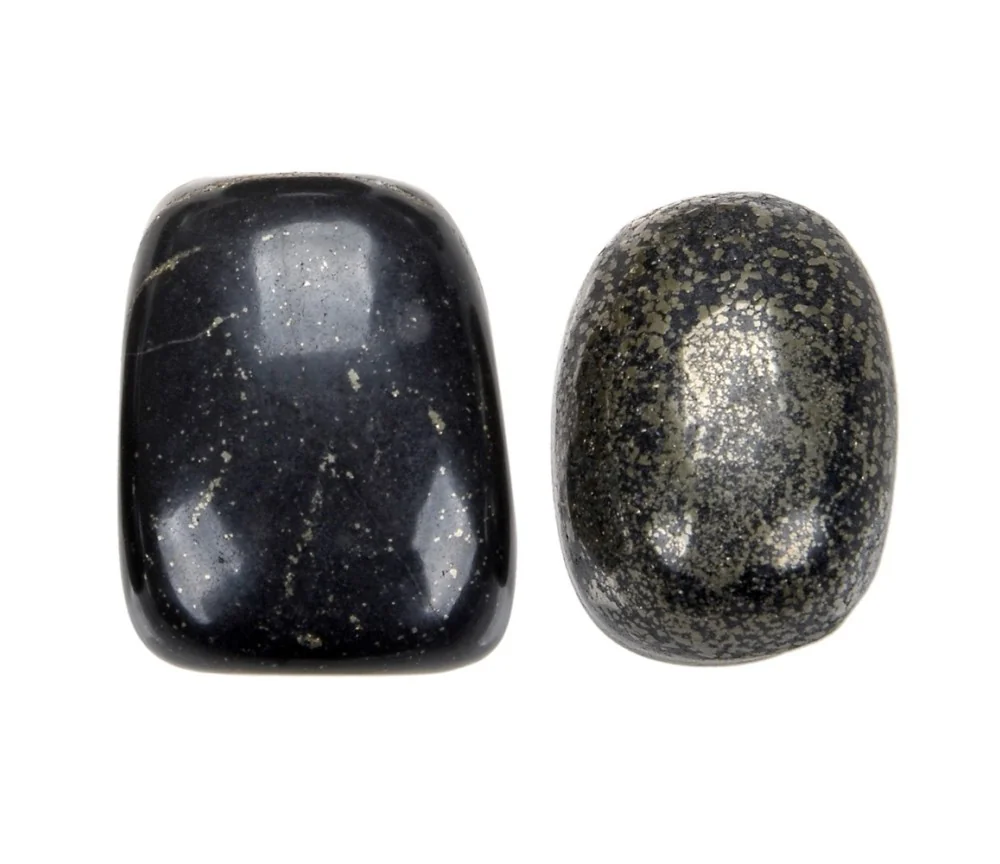 Trommelsteine - Pyrit in Schiefer, 2,0 - 2,5cm - L - 500gr Beutel