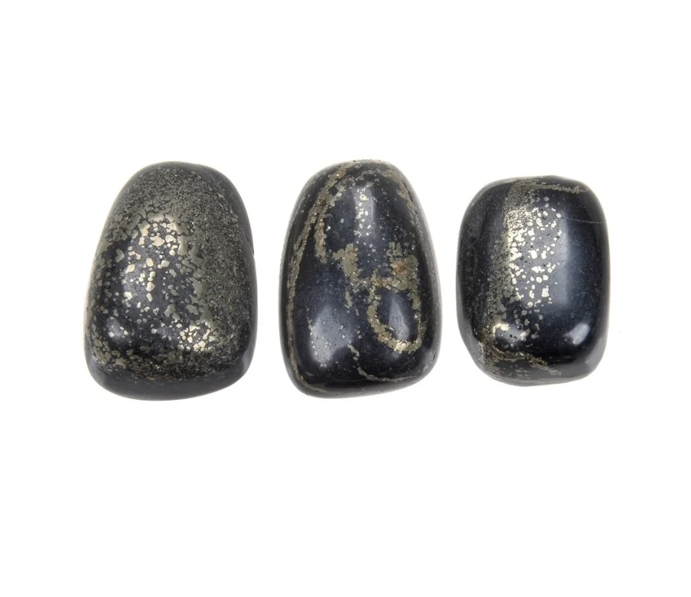 Trommelsteine - Pyrit in Schiefer, 1,8 - 2,2cm - M - 500gr Beutel