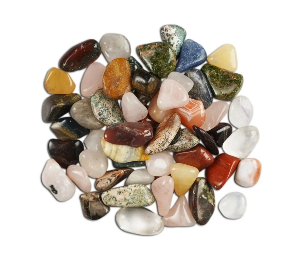 Trommelsteine - Bunte Mischung - 25 - 30mm - L- Afrika - 1Kg Beutel