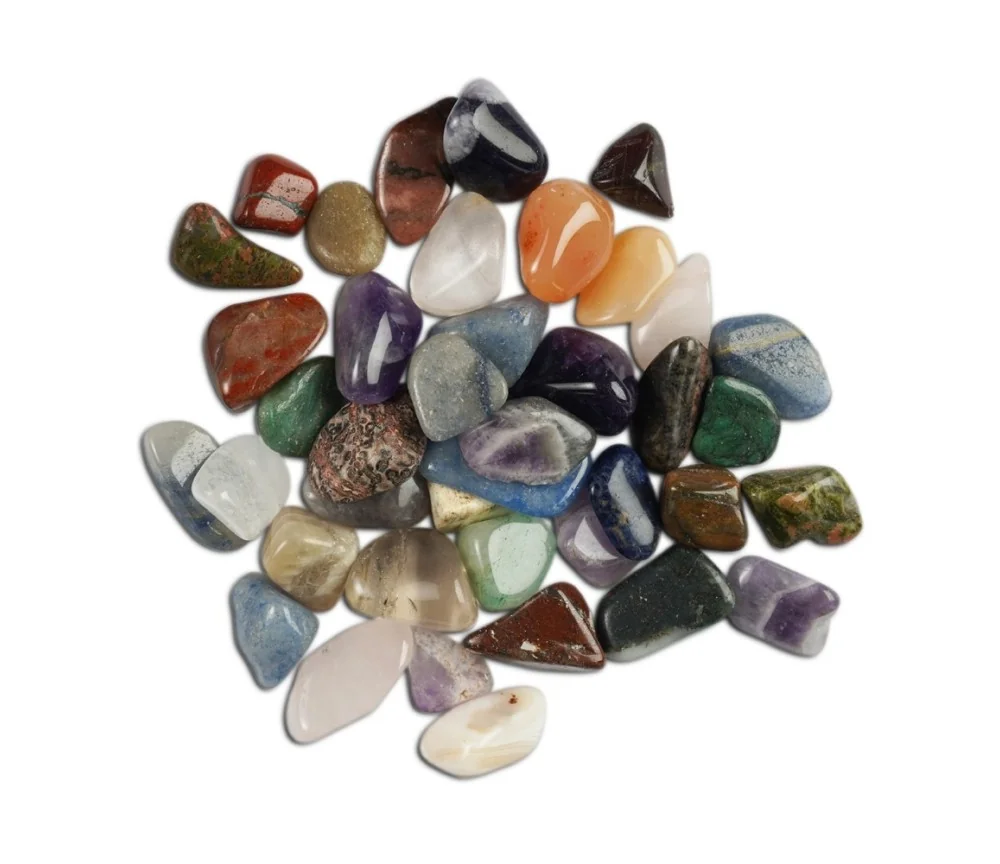 Trommelsteine - Bunte Mischung - 20 - 25mm - M- Afrika - 1Kg Beutel